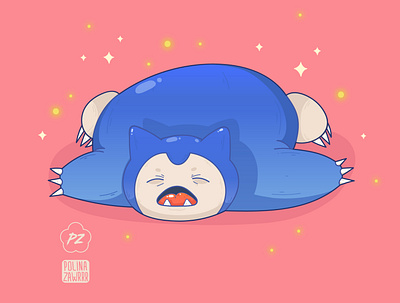 Snorlax character cute design illustration japan pokeball pokemon pokemongo sleep snorlax vector