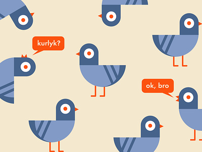 Complex Communication bird character communication community friends illustration vector