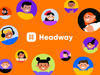 Headway App app branding character character design cute design graphic design headway headway app illustration mobile store ui vector