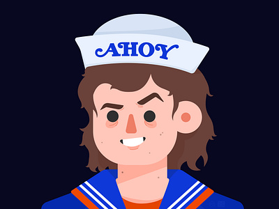 AHOY ahoy character character design crush cute eddie munson fiction hawkins hellfire club ice cream illustration joe keery madmax netflix science steve harrington stranger things upside down vector