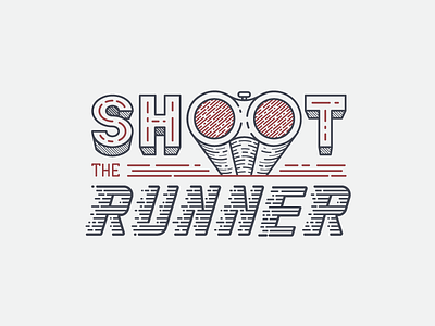 Shoot The Runner barrel blue double gun kasabian lines music red runner shoot shotgun typography