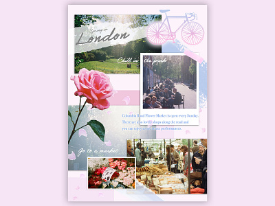 Photo collage for Spring in London design film flower food graphic london market park pastel photo collage photography picnic spring stayhome travel