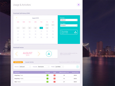 Reports & Activity UI app calendar date design download flat flat ui novanet reports turquoise ui ux