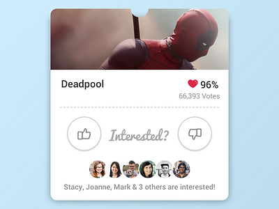 Deadpool - Movie planner deadpool facepile flat material movie plan synopsis tickets ui