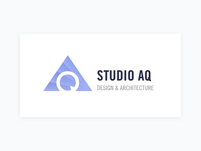Logo - Studio AQ architect branding depth gradient home layers logo minimal purple pyramid