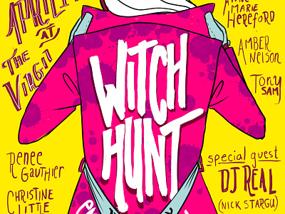 Witch Hunt LA April '19 art branding color comedy design flier handlettering illustration marketing poster poster art typography