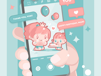 birthday 2 design illustration