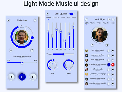 Neomorphism Lite mode Music App Design