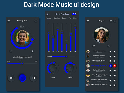 Neomorphism Dark Mode Music App Design