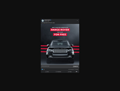 Facebook Ad: Range Rover adobe advertisement branding branding and identity branding design design graphic design graphicdesign illustration logo poster typography