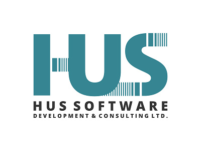 Hus Software Logo branding design flat logo minimal typography