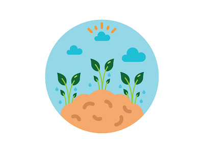 Ecology Illustration clouds earth ecological design ecology illustration landscape landscape design landscape illustration leaf leaves minimal mother earth mother nature nature nature art nature illustration soil sprouts vector