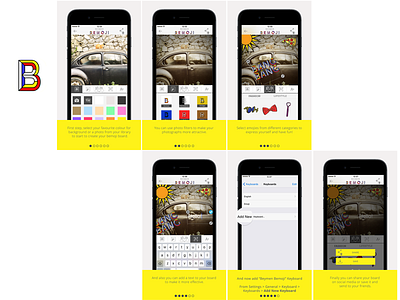 Bemoji Iphone Intro app application design branding design graphic design icon illustration minimal product design typography ui ux ux design