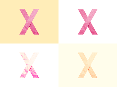 X & Paper texture design flat illustration texture typography ui x