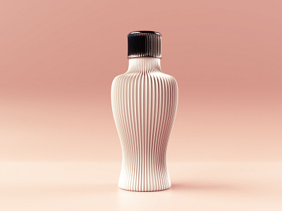 Cosmetic bottle concept 3d bottle cosmetics curves perfume product product design prototype stripes
