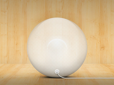 Spherical lamp cable electricity glass light pearl plastic sphere white wood