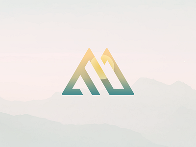 Mountains icon #color gradient icon illustration mountain ui