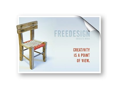 Freedesign chair creativity design free postcard.