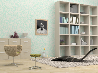 Meditation Room 3d design furniture interior meditation modo render room wood