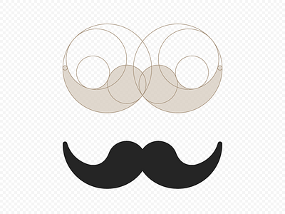 Mustaches circles flat geometry icons mustaches