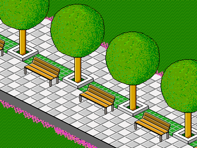 Pixelpark area green icon isometric nature open park pixel pixel art public social space