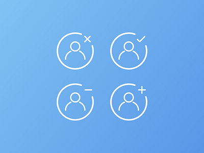 User status icons circle flat icons line rounded sign sketch status user