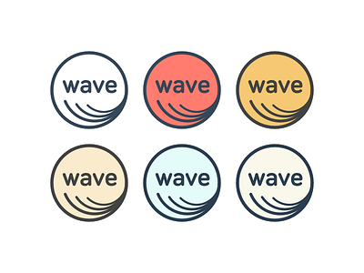 Wave brand circle concept flat logo minimal motion rounded wave