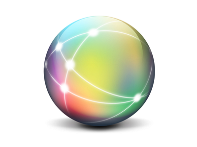 Colored sphere 2d colored gradients ios pespective rays scheumorfism sphere vintage