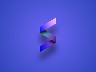 Abstract S blue curved gradients