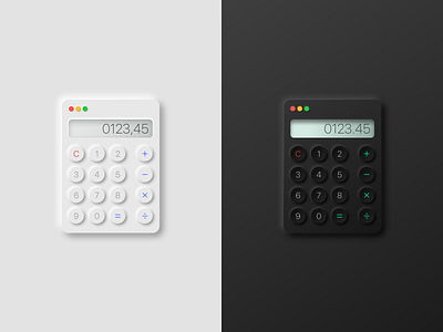 Calculator - Light and dark mode calculator dark mode light mode neumorphism shadow ui