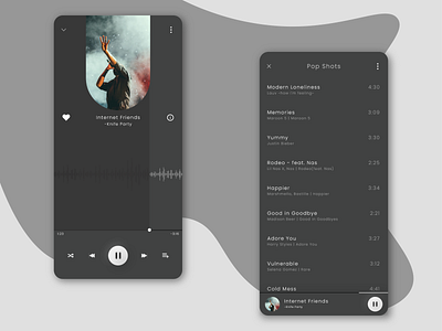 Music Player Concept dark design music music app music player playlist seekbar superseek ui ux