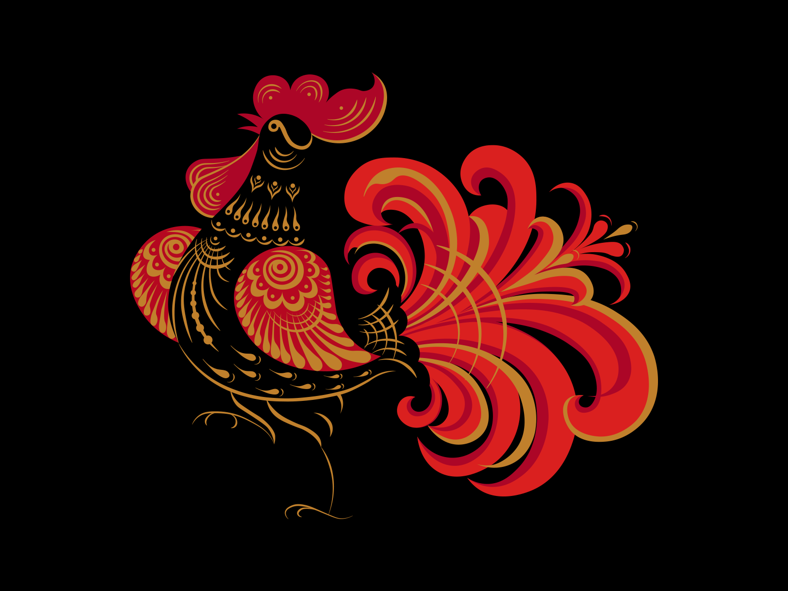 Rooster designed by Tanya Mikhailova. 