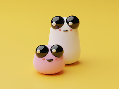 Blingo - The Marshmallow Fluff 3d 3dart art blender blender 3d blender3dart character characterdesign design illustration illustrator