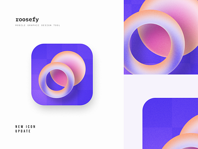 Roosefy - App Design / New App Icon app icon branding color design gradient logo noise ui