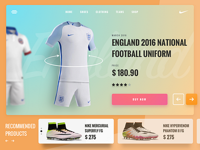 Product Detail Concept add design euro2016 nike product product detail shop soccer ui ux web