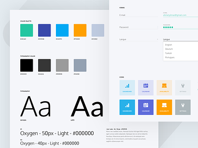 Design Style Guide colors elements forms guide icons material guide palette pms style guide ui style visual