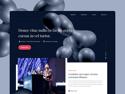 Home page design for Conference Web Site 3d building c4d clean design figma figmadesign ui ux web