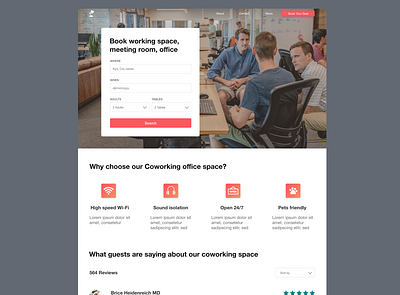 Coworking Place Web coworking coworking space webdesign xd design xddailychallenge