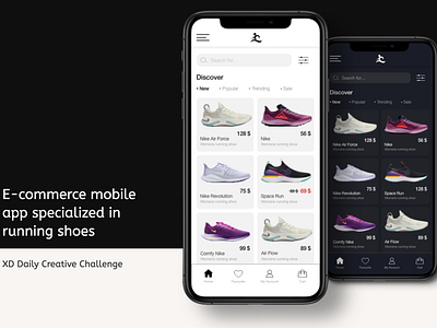 Minimalistic Design of E-commerce Mobile Application design ecommerce shop minimal mobile mobile app shoe shop sports shop ui xd design xddailychallenge