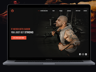 Crossfit Classes Landing page crossfit gym landing page orange sport ui versus web xd design