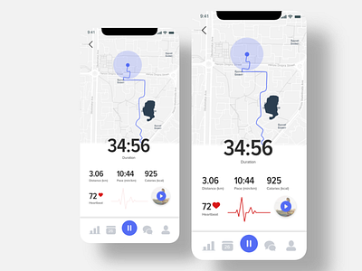 Map Tracker App for Runners design minimal mobile mobile app xd design xddailychallenge