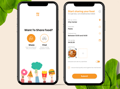 Food Share App design food food app food app ui mobile mobile app ui xd design xddailychallenge