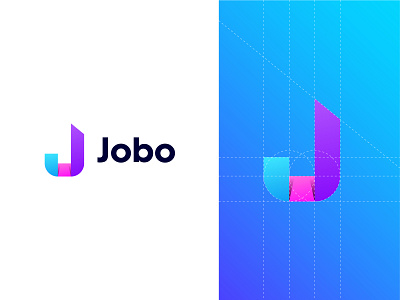 jobo blue colorful logo gradient logo graph logo j j logo jobo logo letter j purple purple logo