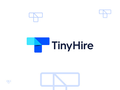 TinyHire logo blue logo hire logo modern logo small t logo tiny logo tiny logo design