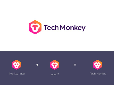 Tech monkey Concept 1 app app icon branding company logo cool cool colors icon letter t logo minimal monkey logo t monkey logo tech company tech logo