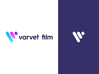 Varvet Film clean colorful film logo icon minimal v letter v letter logo