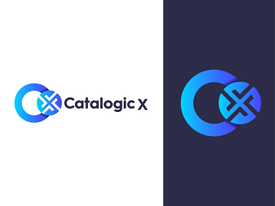 Catalogic X blue branding c logo creative concept cx logo gradient icon idea minimal x logo