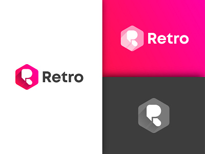 Retro branding colorful icon letter r logodesign minimal pink gradient r logo retro logo tech logo