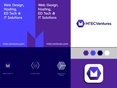 MTecVentures Logo brand company logo creative logo gradient icon icon app m tech logo minimal purple logo tech logo ventures