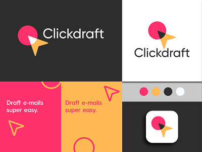 Clickdraft concept 2 branding circle click click logo colorful company logo cool draft logo icon logo design minimal overlap logo